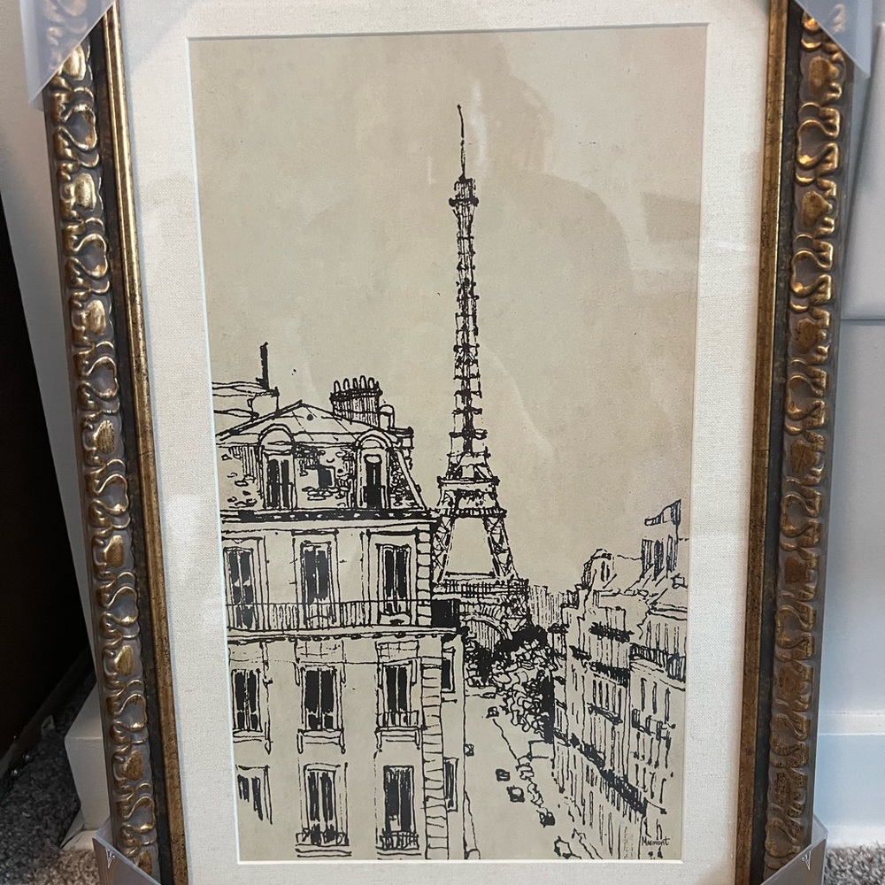 Framed Paris Eiffel Tower Sketch